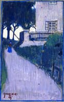 Landscape with House, Trees and Female Figure