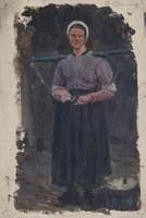 Sketch of a Woman Carrying a Yoke