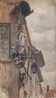Sketch of a Religious Statue on a Building Exterior (Northern Europe)