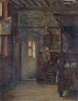 Study of Flemish Interior with a Statue of a Bishop