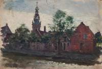 View of Red-Brick Architecture with Minaret