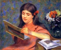 Girl Looking at a Book