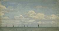 Sketch of Sailing Boats on the Sea (Holland)