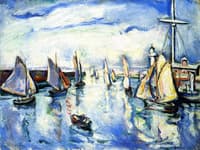 Sailboats Leaving the Port of Honfleur