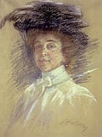 Self-Portrait with Hat and Veil