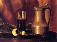Still Life with Tin Pitcher, Pipe and Glass