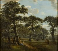 Figures Resting and Promenading in an Oak Forest