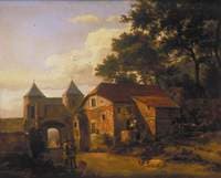An Imaginary Town Gate with a Triumphal Arch