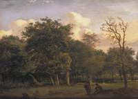 A Wooded Landscape with Figures
