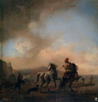 Horse Frightened by a Dog
