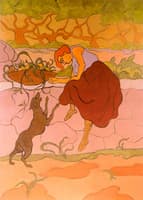 Woman with Jumping Dog