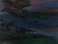 Landscape with Water and Rowing Boat