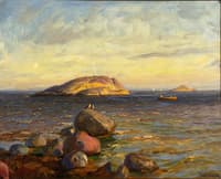Coastal Landscape with Birds and Boats