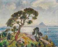 Coastal Landscape with Sailing Boat