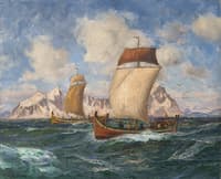 Longboats in a Fresh Breeze