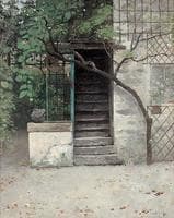 House with Stairs and Trees