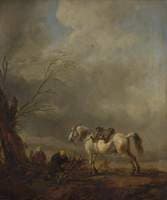 A White Horse, and an Old Man binding Faggots
