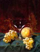 White Grapes and Wine Glass