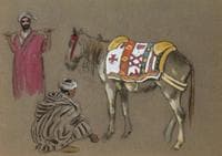 Harnessed Horse and Two Riders (Cheval harnaché et deux cavaliers)