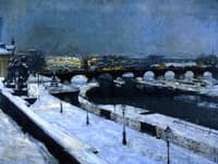 The Augustus Bridge in Dresden in Winter