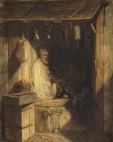Turkish Merchant Smoking in his Shop (Marchand turc fumant dans sa boutique)