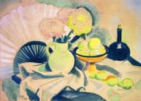 Still Life with Chrysanthemum and Fan
