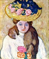 Young Woman with Flowered Hat