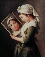 Julie Le Brun with a mirror