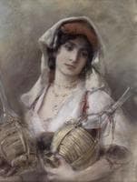 Portrait of a Woman from the Alban Hills with Two Bottles of Chianti