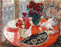 Still LIfe with Flowers, Shells and Fan