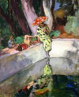 Le Pradet, Woman and Children by a Pool
