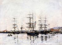 Port, Sailboats at Anchor