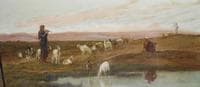 Figures and Goats by an Oasis
