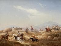Arab Raiding Party Attacking a Convoy