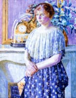 Woman before a Fireplace