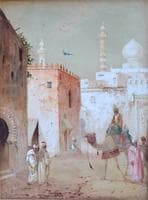 Figures and a Camel in a Middle Eastern Street