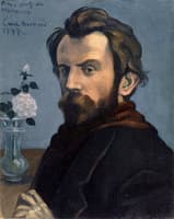 Self-Portrait with a Vase of Flowers