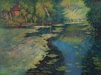Small Arm of the River with the Red Cottage