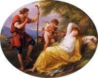 A Sleeping Nymph Watched by a Shepherd