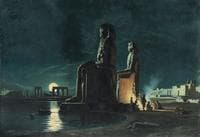 The Memnons in the Theban Plain by Moonlight