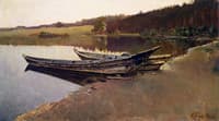 Two Boats on the Lake Shore