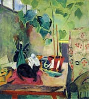 Cat with House Plant
