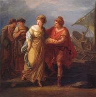 Paris and Helen escape from the court of Menelaus