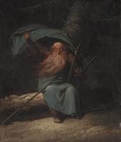 Ossian: The Old Blind Scottish Bard Singing his Swan Song to the Harp
