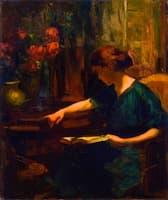 Lady in Green Reading