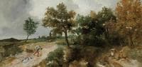Hilly Landscape with Resting Peasants
