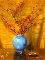 Blue Vase and Blossoms
