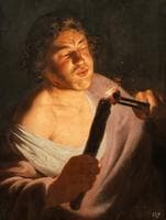 Man Kindling a Torch