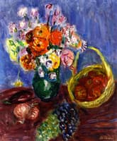 Vase of Flowers with Fruit