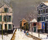 Landscape of Bourg-la-Reine in the Snow